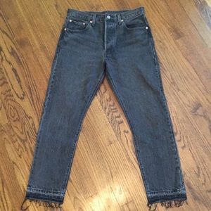 Levi’s Wedgie Fit Straight Distressed Ankle Jeans